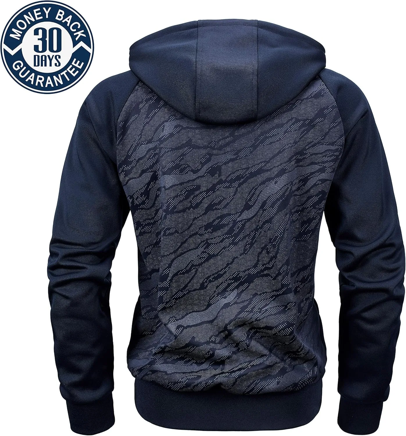 AFILOK Men's Zip Up Hoodie Fleece lightweight Sweatshirt Camo Color Block Fashion Long Sleeve Hooded WIth Kanga Pocket