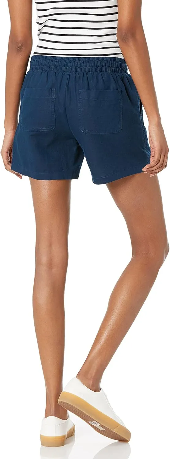 Amazon Essentials Women's 5" Inseam Drawstring Linen Blend Short (Available in Plus Size)