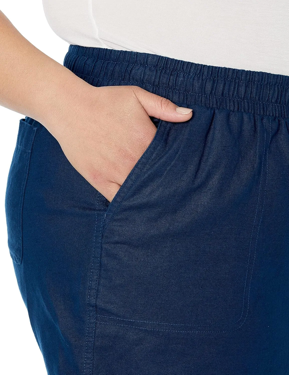 Amazon Essentials Women's 5" Inseam Drawstring Linen Blend Short (Available in Plus Size)