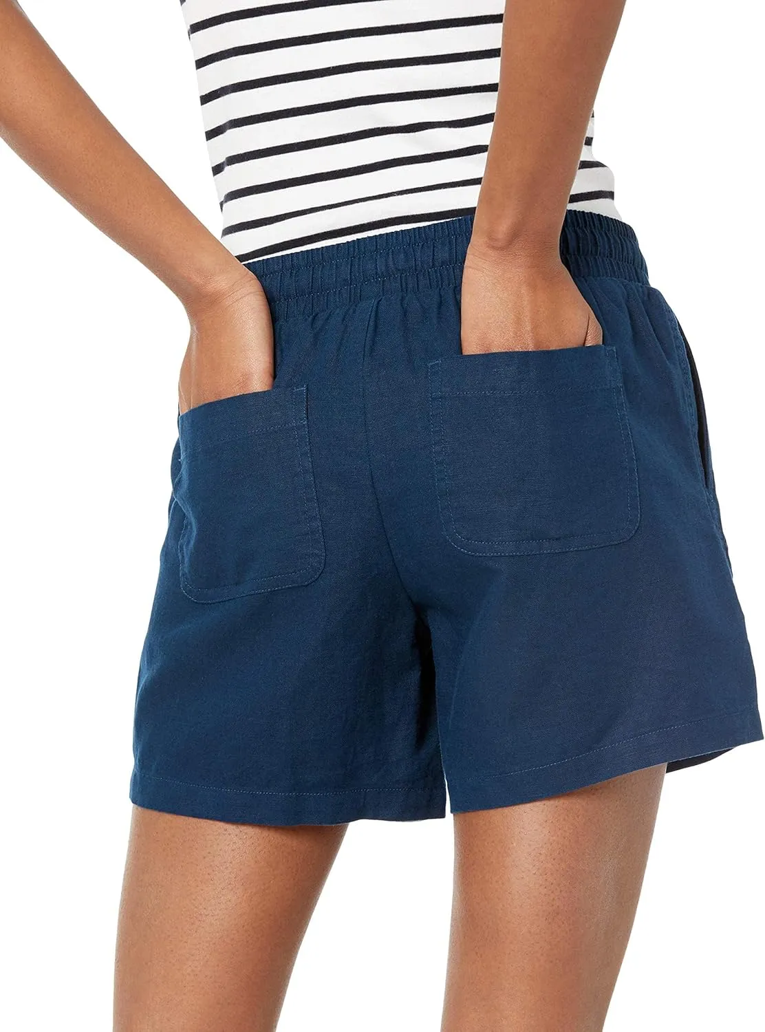 Amazon Essentials Women's 5" Inseam Drawstring Linen Blend Short (Available in Plus Size)