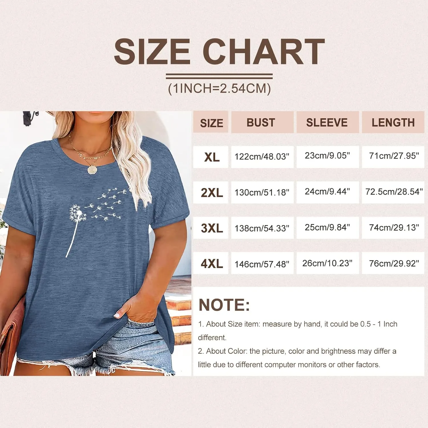Binshre Plus Size Tops for Women Cute Graphic Tees Loose Fit Flower Printing Short Sleeve Crew Neck T Shirts