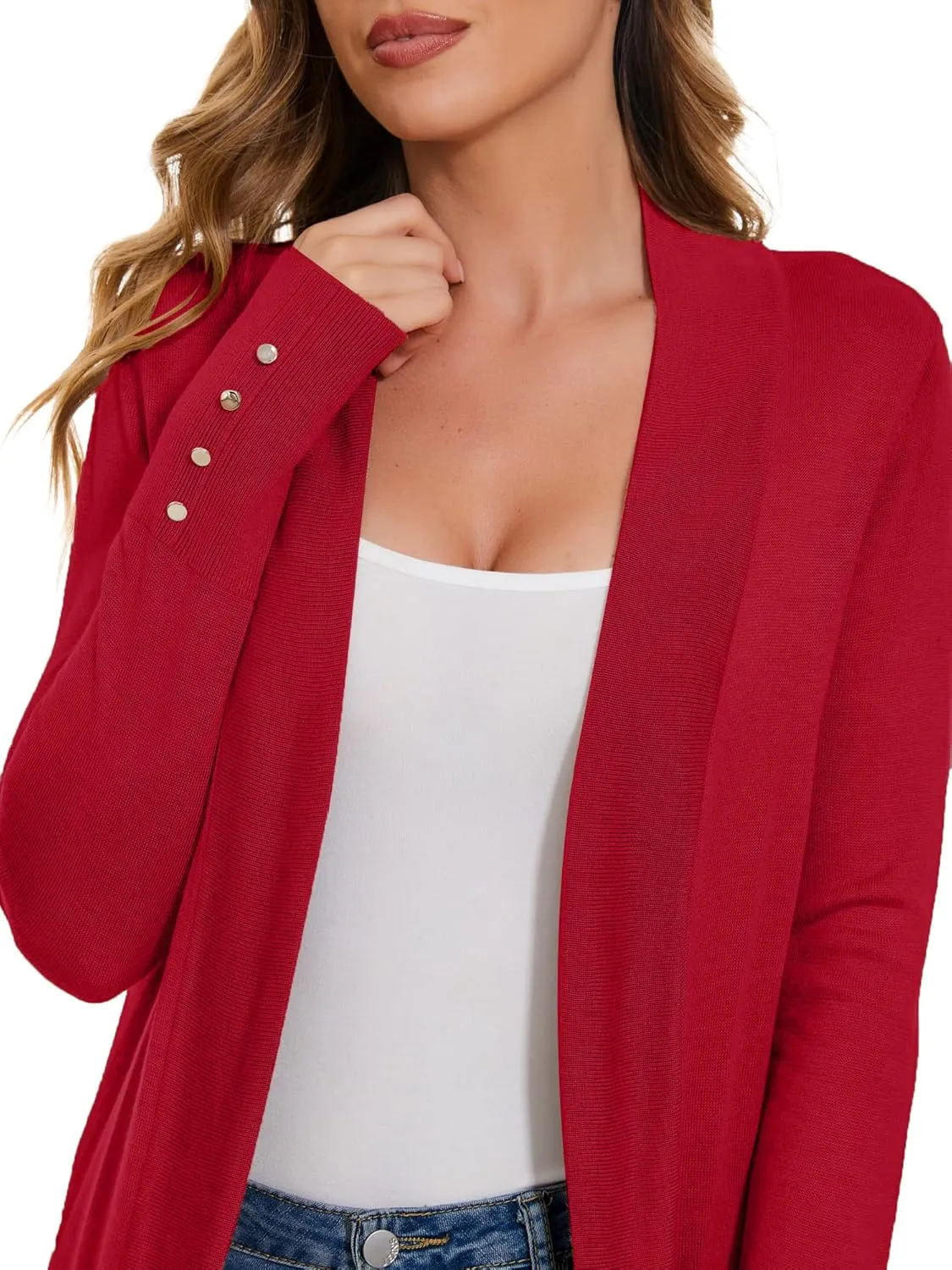 Cardigan for Women Dressy Casual Long Sleeve Open Front Knit Cardigan Sweaters