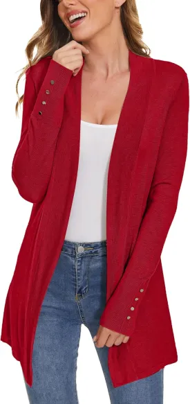 Cardigan for Women Dressy Casual Long Sleeve Open Front Knit Cardigan Sweaters