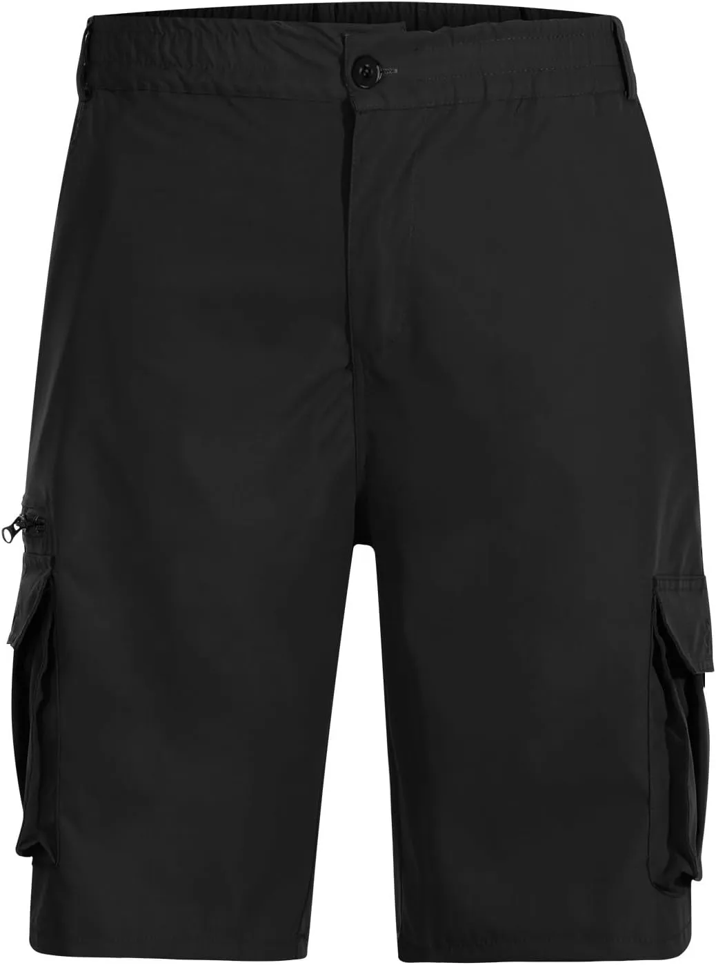 Cargo Shorts for Men Casual Summer Hiking Shorts Elastic Waist Knee Length Big and Tall Bermuda Shorts with Pockets