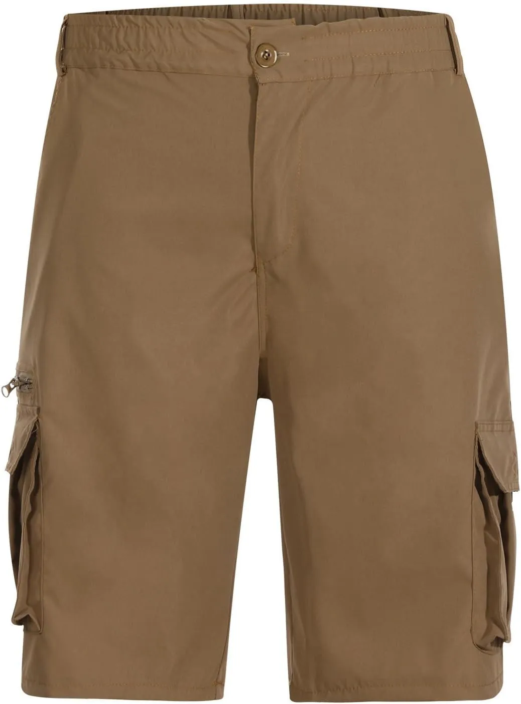 Cargo Shorts for Men Casual Summer Hiking Shorts Elastic Waist Knee Length Big and Tall Bermuda Shorts with Pockets