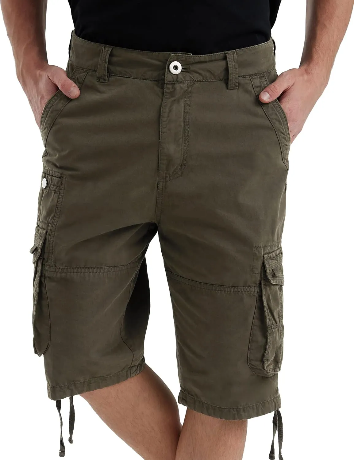 Cargo Shorts for Men Multi Pockets Mens Shorts Below Knee Casual Hiking Summer Shorts