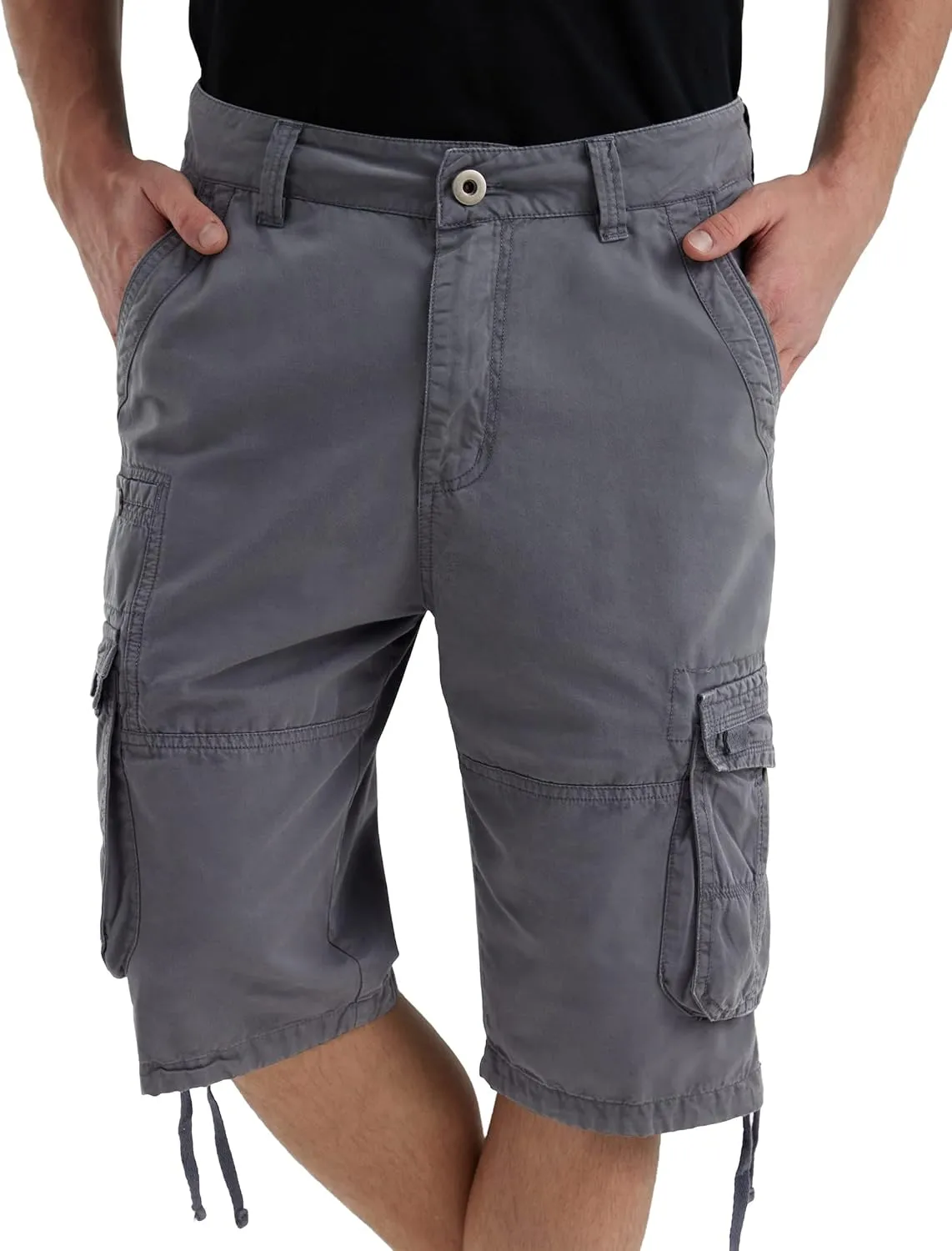 Cargo Shorts for Men Multi Pockets Mens Shorts Below Knee Casual Hiking Summer Shorts