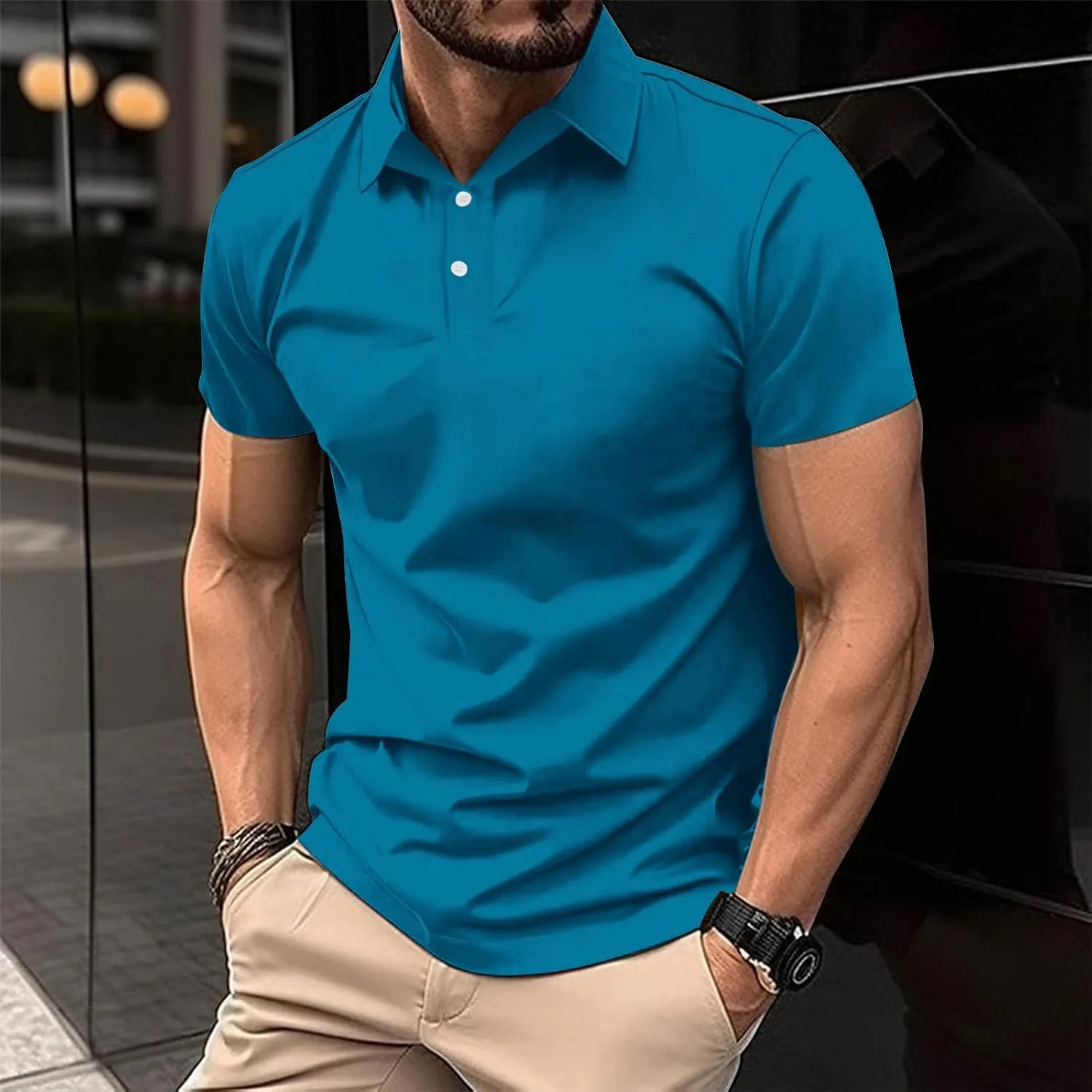 Classic Polo Shirts for Men Casual Premium Short Sleeve Fitted Golf Tshirt Summer Business Collared Work Tops Tees