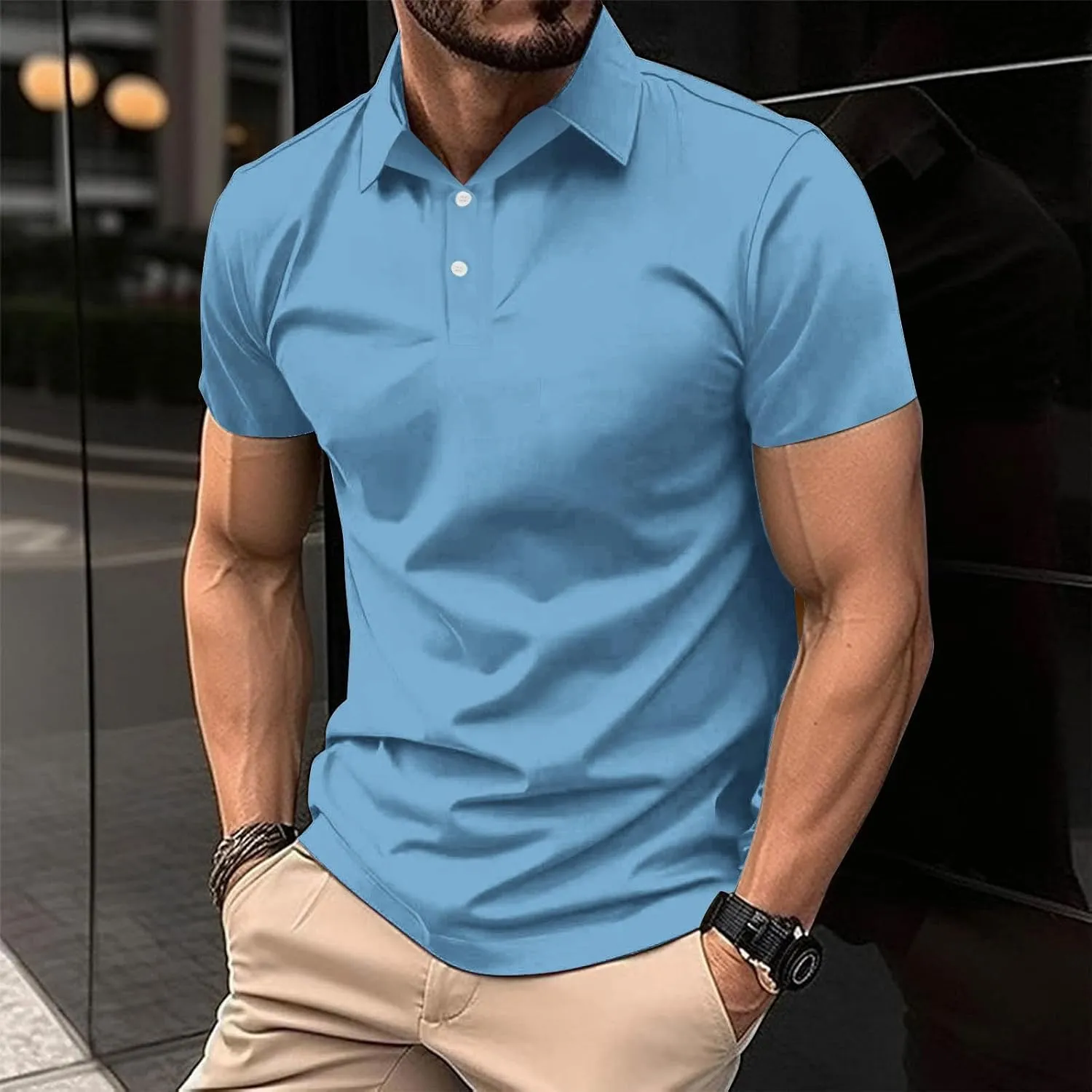 Classic Polo Shirts for Men Casual Premium Short Sleeve Fitted Golf Tshirt Summer Business Collared Work Tops Tees