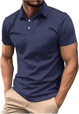 Classic Polo Shirts for Men Casual Premium Short Sleeve Fitted Golf Tshirt Summer Business Collared Work Tops Tees