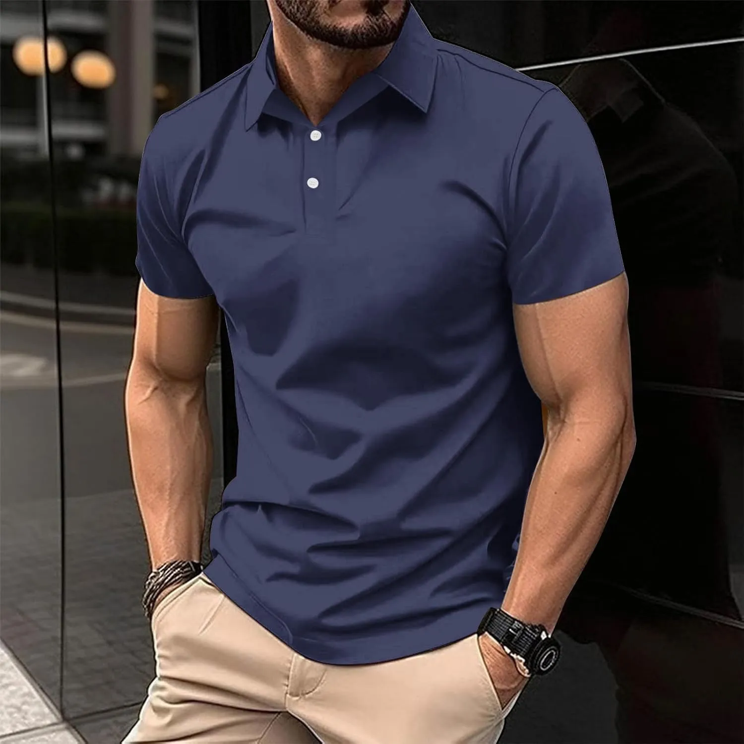 Classic Polo Shirts for Men Casual Premium Short Sleeve Fitted Golf Tshirt Summer Business Collared Work Tops Tees