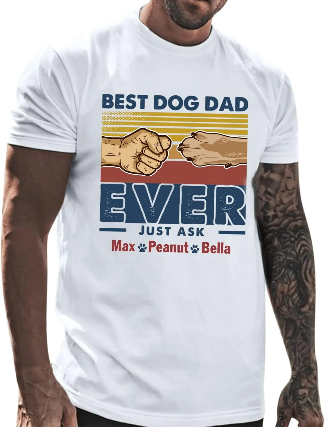 Custom Dog Dad T-Shirt, Best Dog Dad Ever Shirt, Gifts Idea for Fatherday, Grandpa, Husband, Papaw, Custom Photo, Birthday