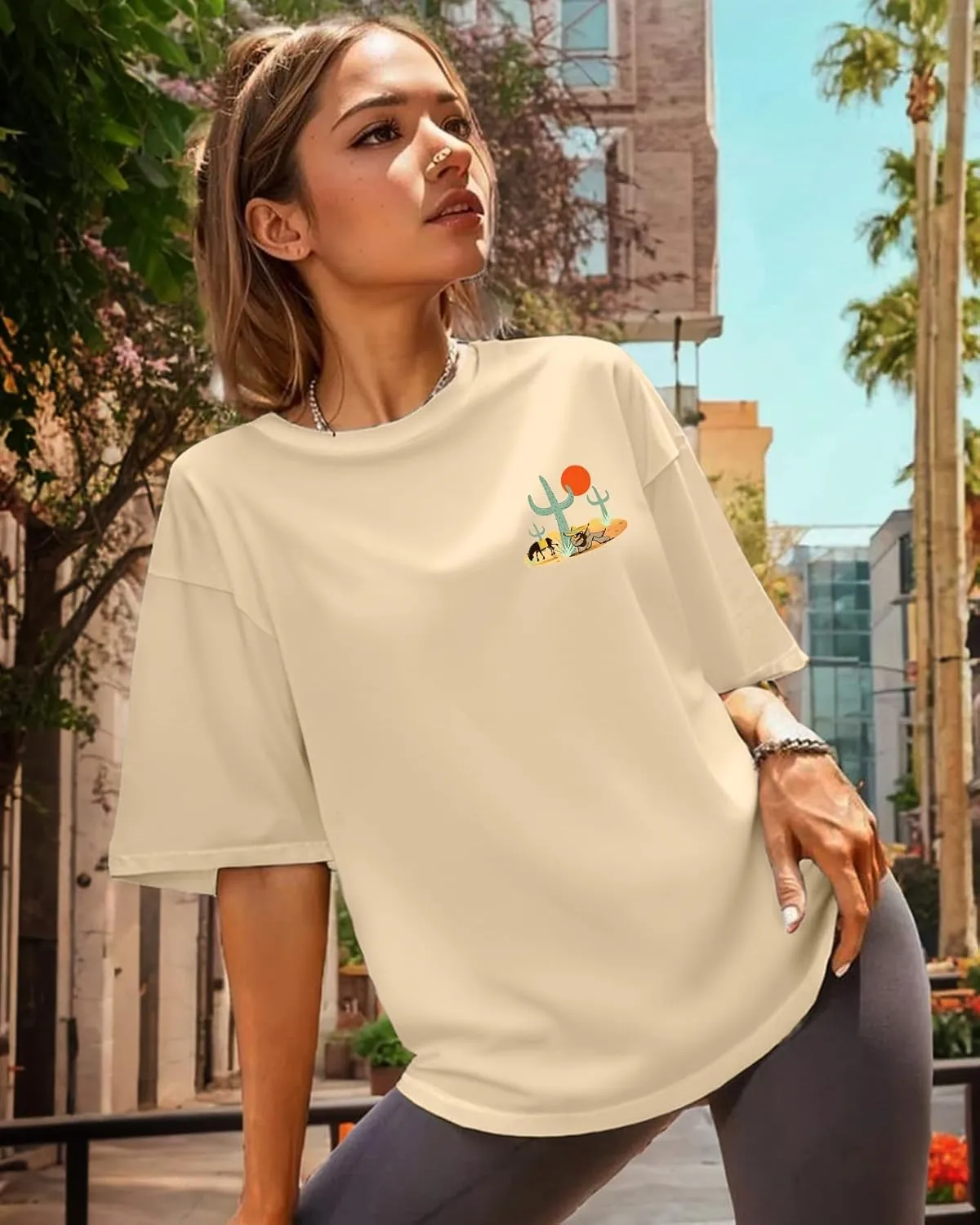 Flafens Graphic Tees T Shirts for Women - Cute Womens T-Shirts Cotton Tshirts Tops Teens Girls