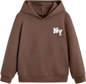 Floerns Boys Graphic Print Sweatshirt Long Sleeve Drop Shoulder Pullover Hoodie