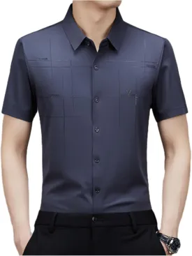 Gentclassic - Men's Breathable Ice-Silk Stretch Shirt, Men's Ice Silk Business Polo Shirt