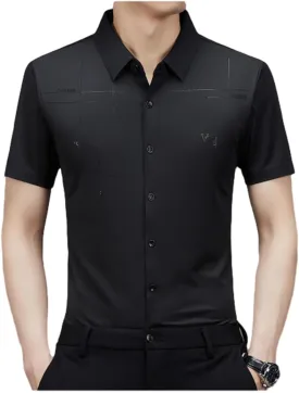 Gentclassic - Men's Breathable Ice-Silk Stretch Shirt, Men's Ice Silk Business Polo Shirt