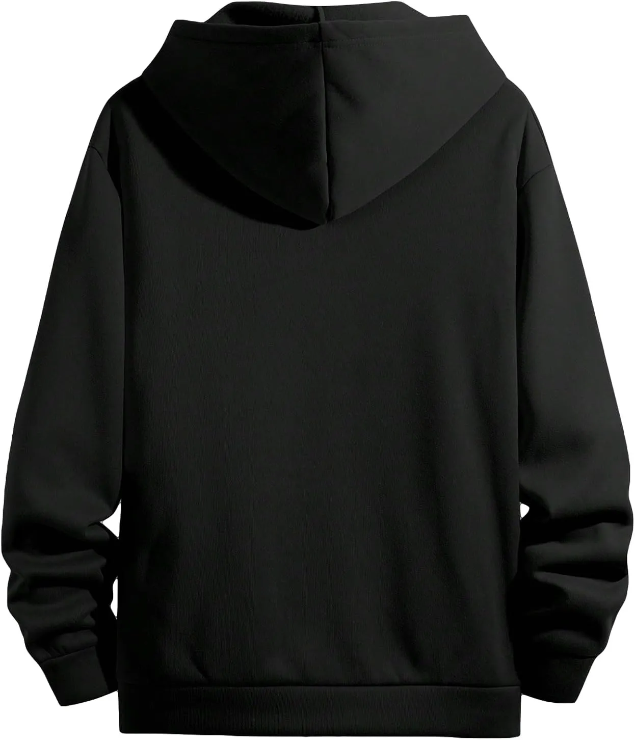 GORGLITTER Men's Color Block Long Sleeve Zip Up Hoodie Cartoon Graphic Drawstring Hooded Sweatshirt Tops