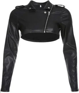 Goth Crop Top for Women 80s Emo Alt Punk Jacket Coat