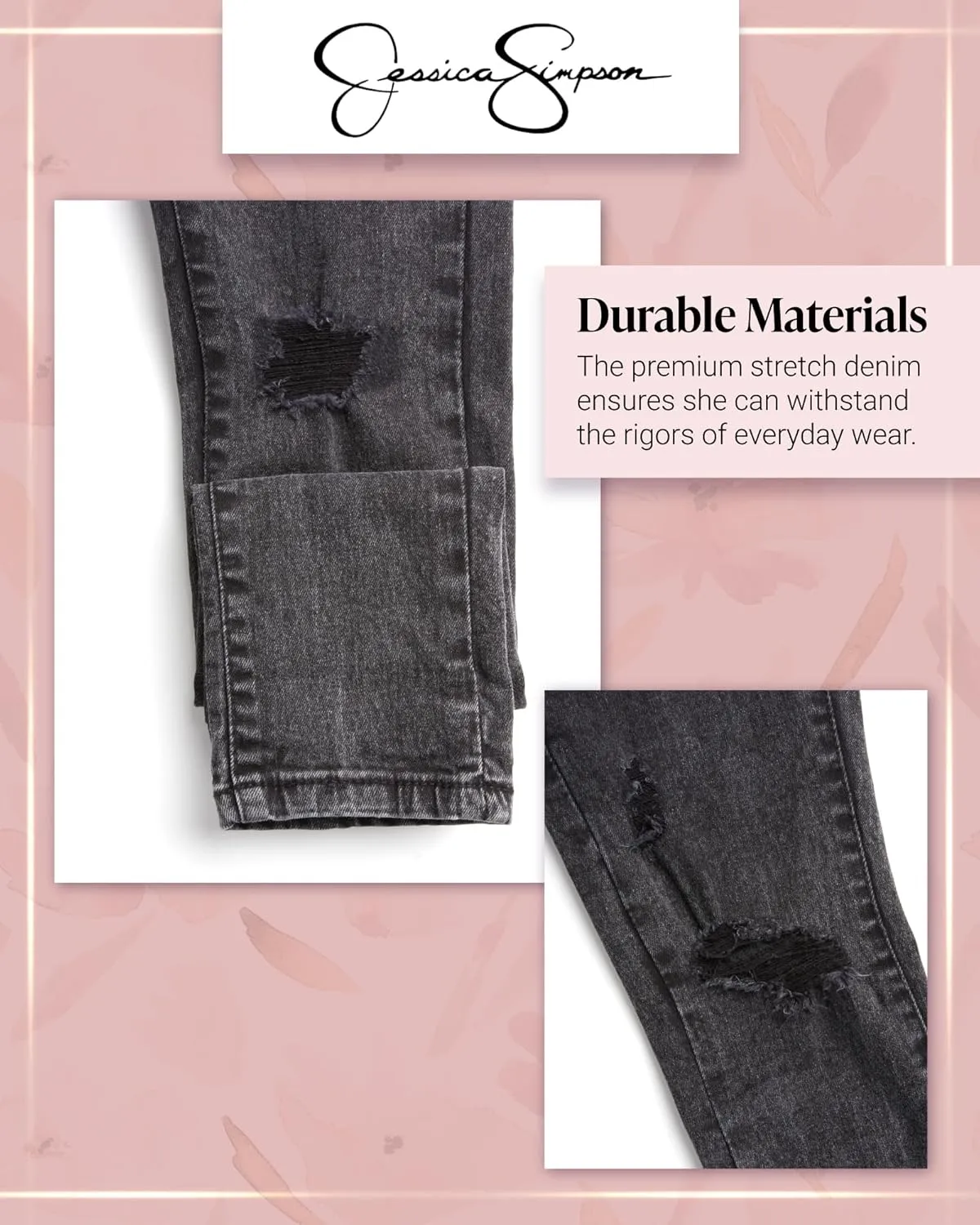 Jessica Simpson Girls Jeans - Comfort Stretch Skinny, Flare, Straight Cut Denim Jeans - Casual Pocket Jeans for Girls (4-16)