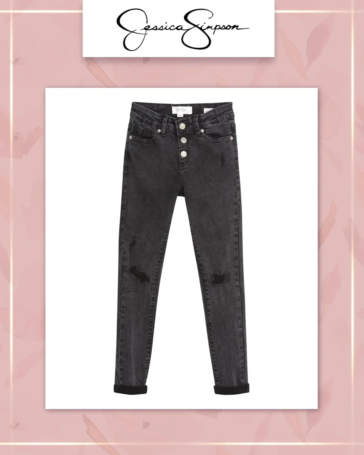 Jessica Simpson Girls Jeans - Comfort Stretch Skinny, Flare, Straight Cut Denim Jeans - Casual Pocket Jeans for Girls (4-16)