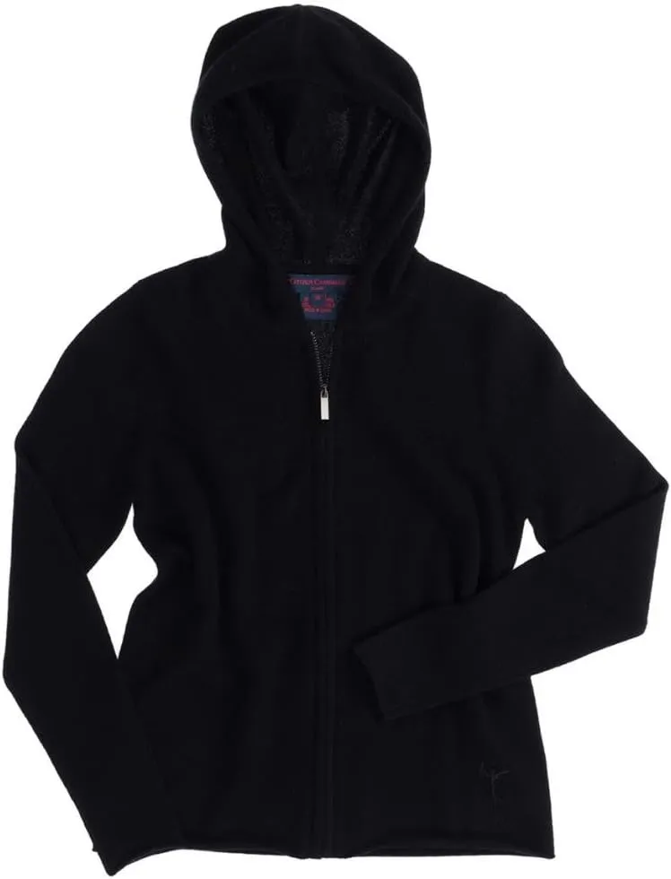 Men's Hoodie - Pure Cashmere Full-Zip Sweatshirt No Pockets Long Sleeves Hand-Knitted