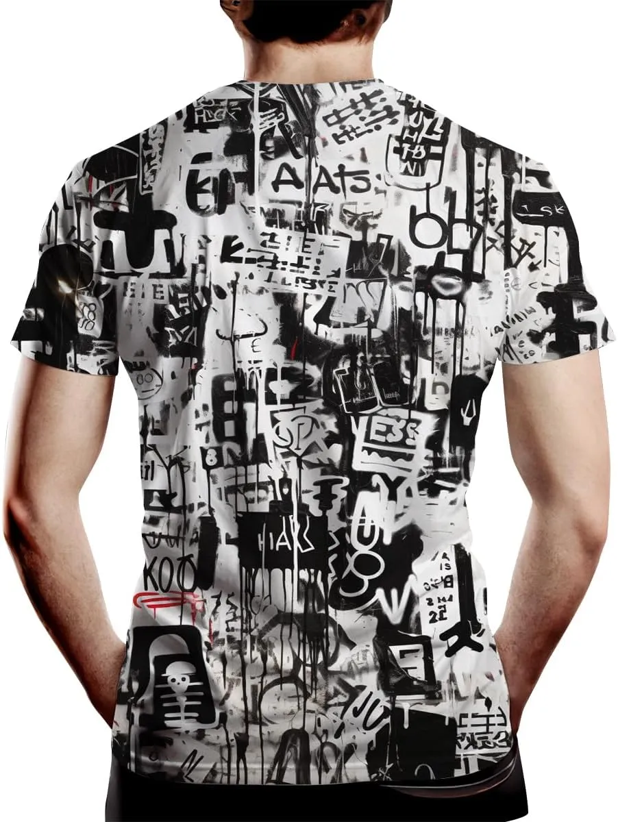 Mens Womens Hipster Hip-Hop Urban Tees Street Graffiti Print T-Shirt