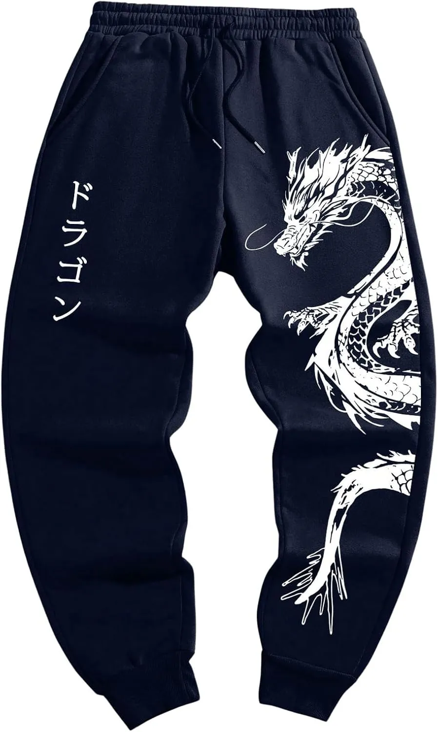 Men's Y2K Graphic Sweatpants Drawstring Waist Workout Jogger Pants Casual Lounge with Pockets