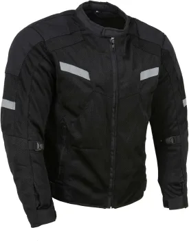 Milwaukee Leather MPM1792 Men's Black CE Armored Textile Motorcycle Jacket- All Season Biker Jacket