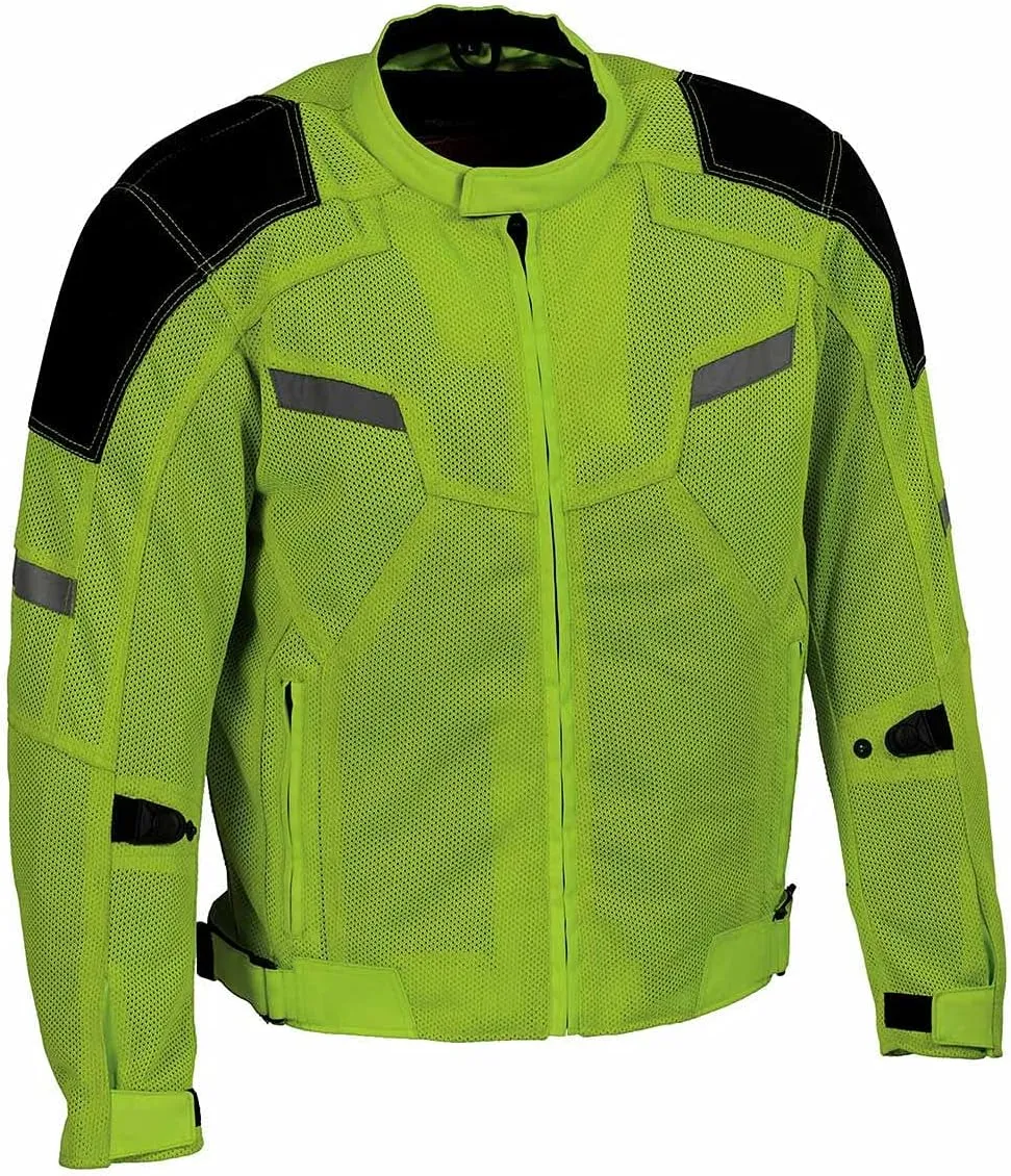 Milwaukee Leather MPM1792 Men's Black CE Armored Textile Motorcycle Jacket- All Season Biker Jacket