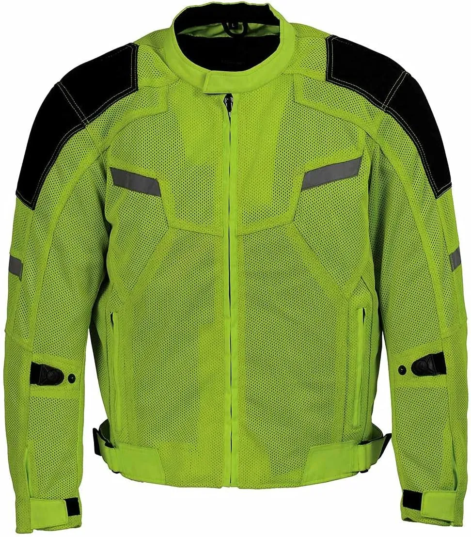 Milwaukee Leather MPM1792 Men's Black CE Armored Textile Motorcycle Jacket- All Season Biker Jacket