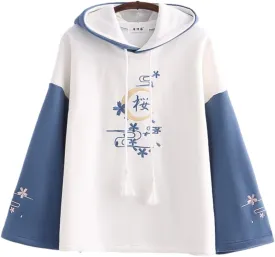 Packitcute Cute Graphic Hooded Sweatshirts for Teens Japanese Style Casual Soft Thick Warm Pullover Long Sleeve Hoodies Top
