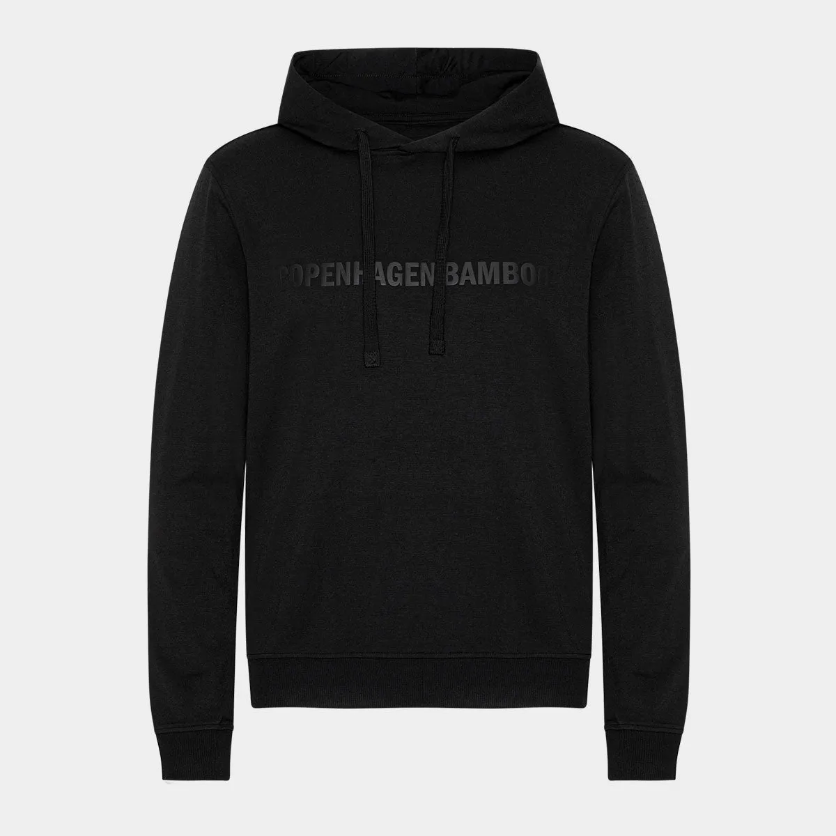 Sort bambus hoodie med logo