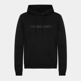 Sort bambus hoodie med logo