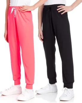 Sweet Hearts Girls' Fleece Sweatpants - 2 Pack Super Soft Athletic Performance Jogger Pants: Made in USA (7-16)