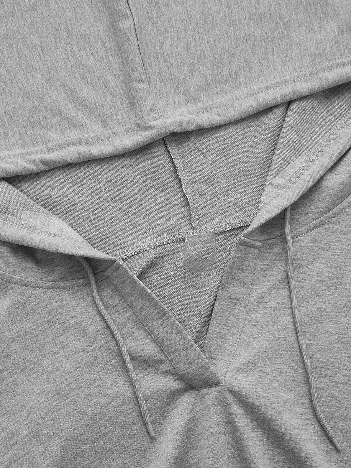Verdusa Women's Long Sleeve Drop Shoulder Drawstring Crop Hoodie Sweatshirt
