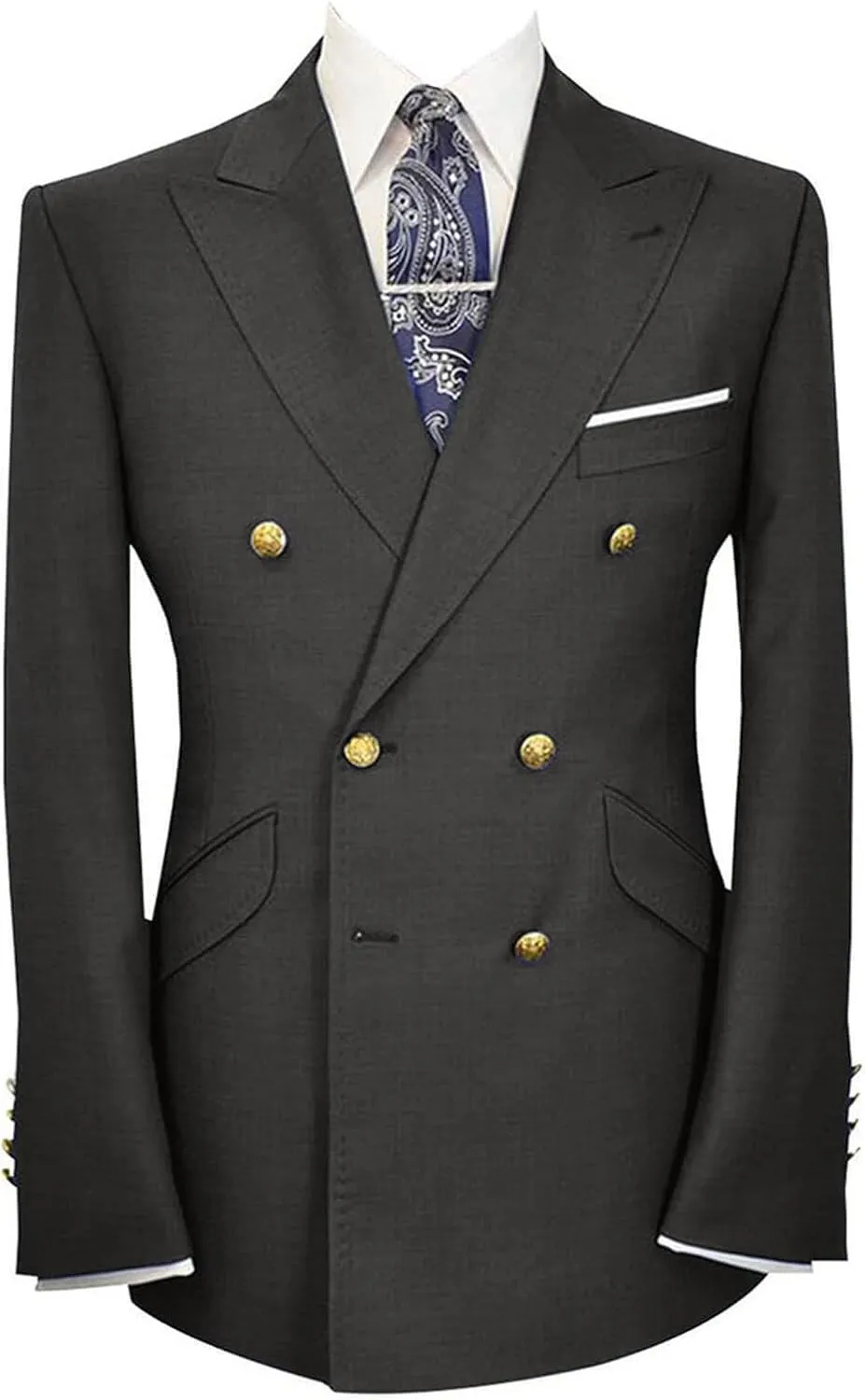 Wemaliyzd Men's Double Breasted Suit Business Fashion Sport Coats for Men