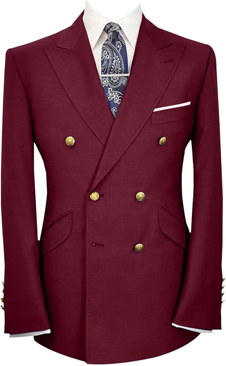 Wemaliyzd Men's Double Breasted Suit Business Fashion Sport Coats for Men