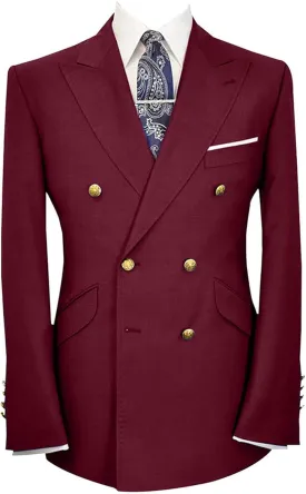 Wemaliyzd Men's Double Breasted Suit Business Fashion Sport Coats for Men