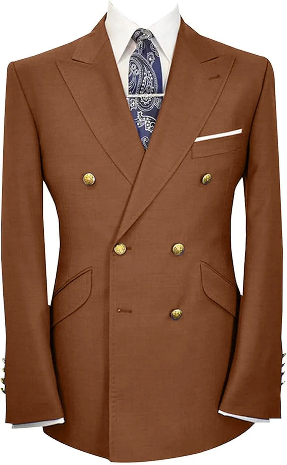 Wemaliyzd Men's Double Breasted Suit Business Fashion Sport Coats for Men