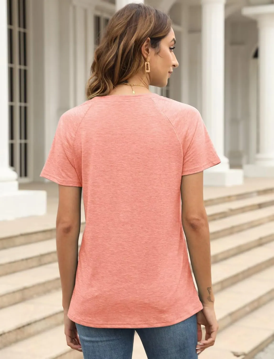 Women Crewneck Daisy Print Short Sleeve T-Shirts Summer Faith-Hope-Love Raglan Sleeve Tees Loose Fit Graphic Tops 2024