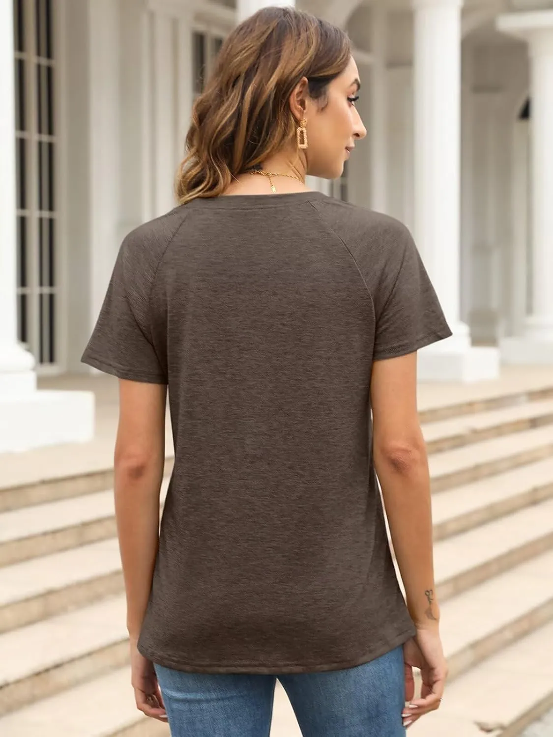 Women Crewneck Daisy Print Short Sleeve T-Shirts Summer Faith-Hope-Love Raglan Sleeve Tees Loose Fit Graphic Tops 2024