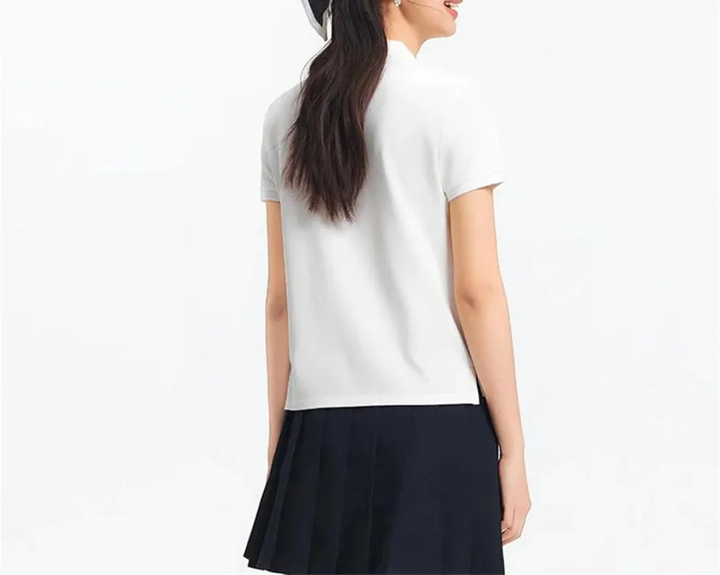 Women Polo Shirt Slim Fit Summer Embroidered Pullover Casual for Everyday Polos