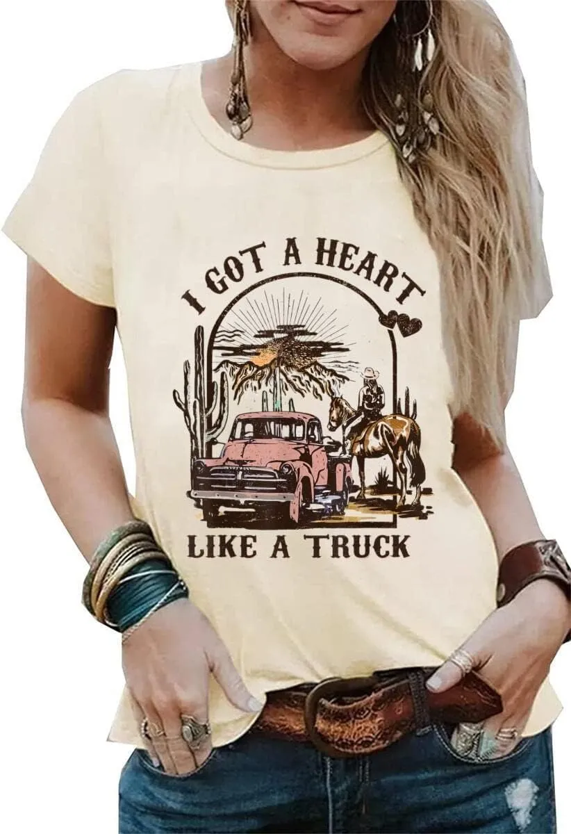 Women Vintage Rock Band Shirts Country Music Shirts Graphic Tees Concert Outfit Short Sleeve Tops