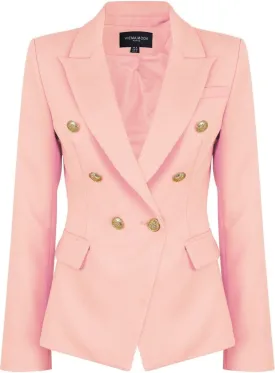Womens Double Breasted Military Style Blazer Ladies Coat Jacket