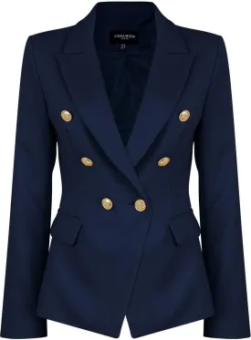 Womens Double Breasted Military Style Blazer Ladies Coat Jacket