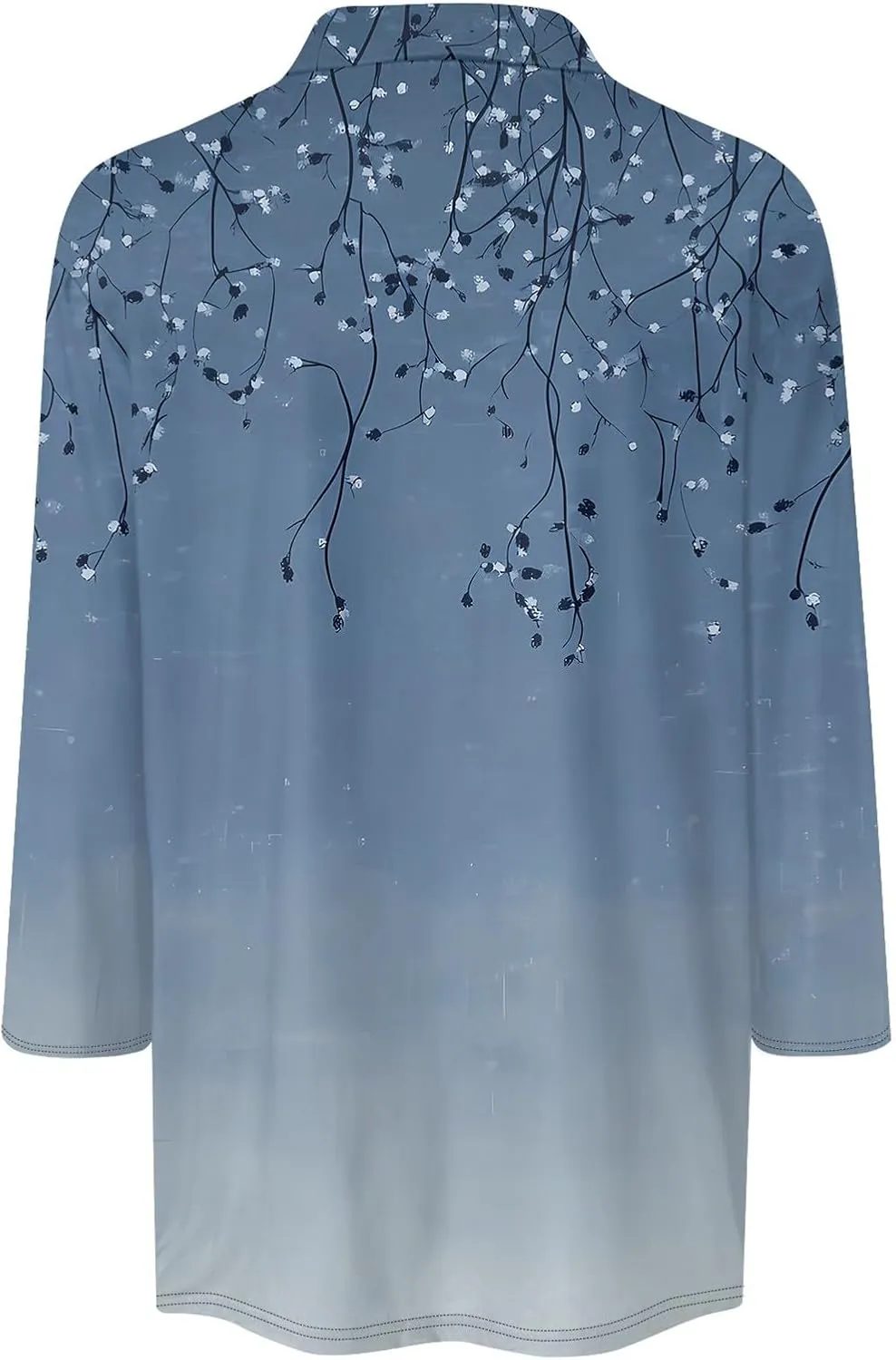 Women's Floral Embroidered V-Neck 3/4 Sleeve Casual Blouse Top Comfortable and Stylish for Everyday Wear