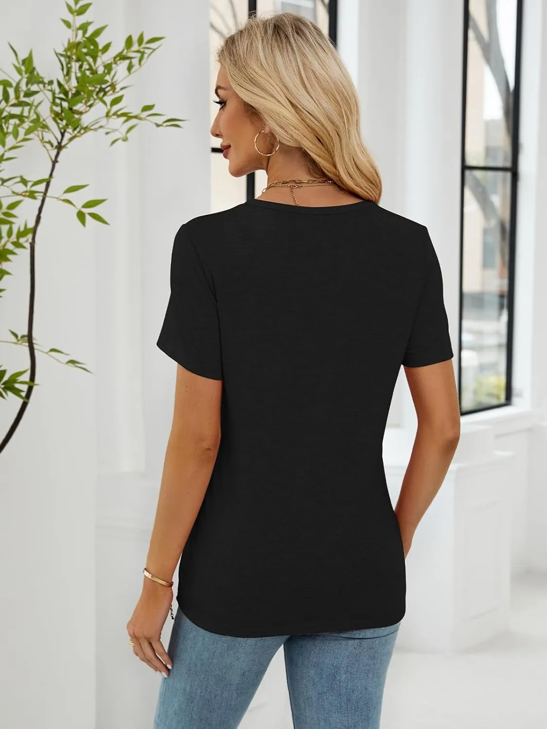 Women's Graphic T Shirt Summer Floral Print Casual Crew Neck Blouse Loose Fit Basic Tee Tops