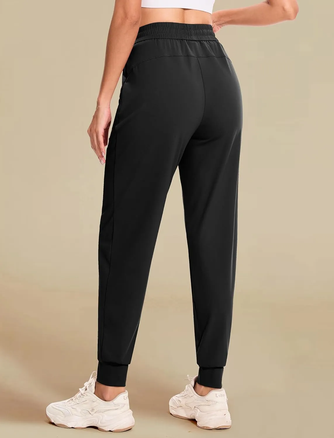 Women's Joggers Pants with Zipper Pockets High Waisted Athletic Drawstring Sweatpants for Lounge Workout Jogging 2024