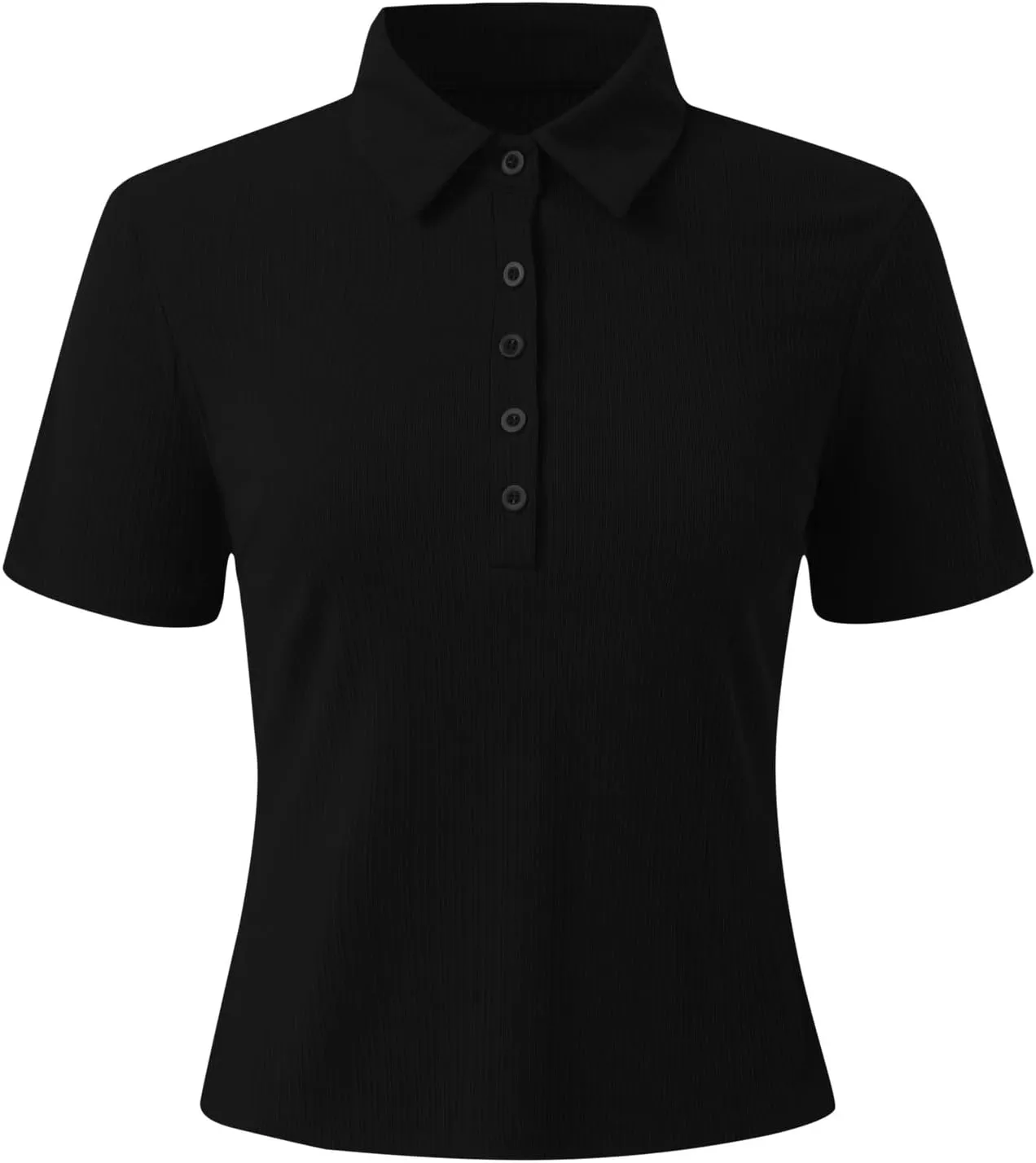 Womens Polo Shirts Short Sleeve V Neck Button Summer Collared Shirts Basic Tee Blouses Business Casual Tops