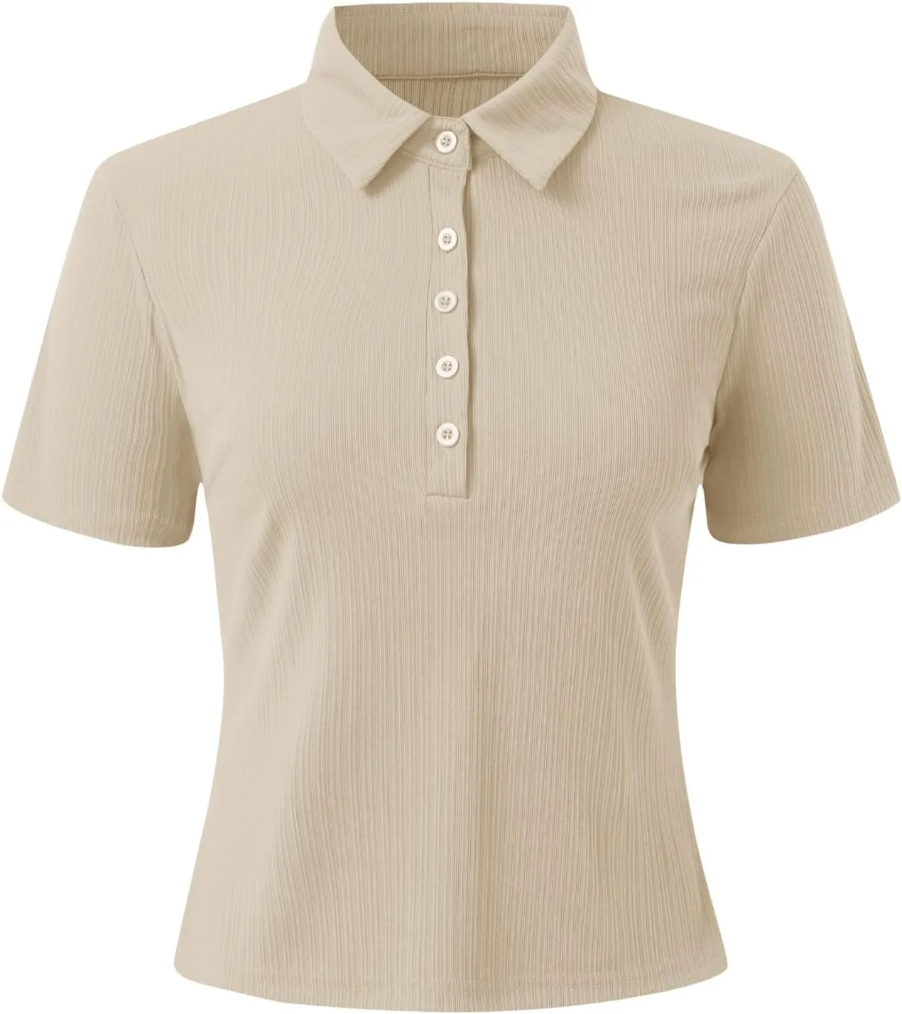 Womens Polo Shirts Short Sleeve V Neck Button Summer Collared Shirts Basic Tee Blouses Business Casual Tops